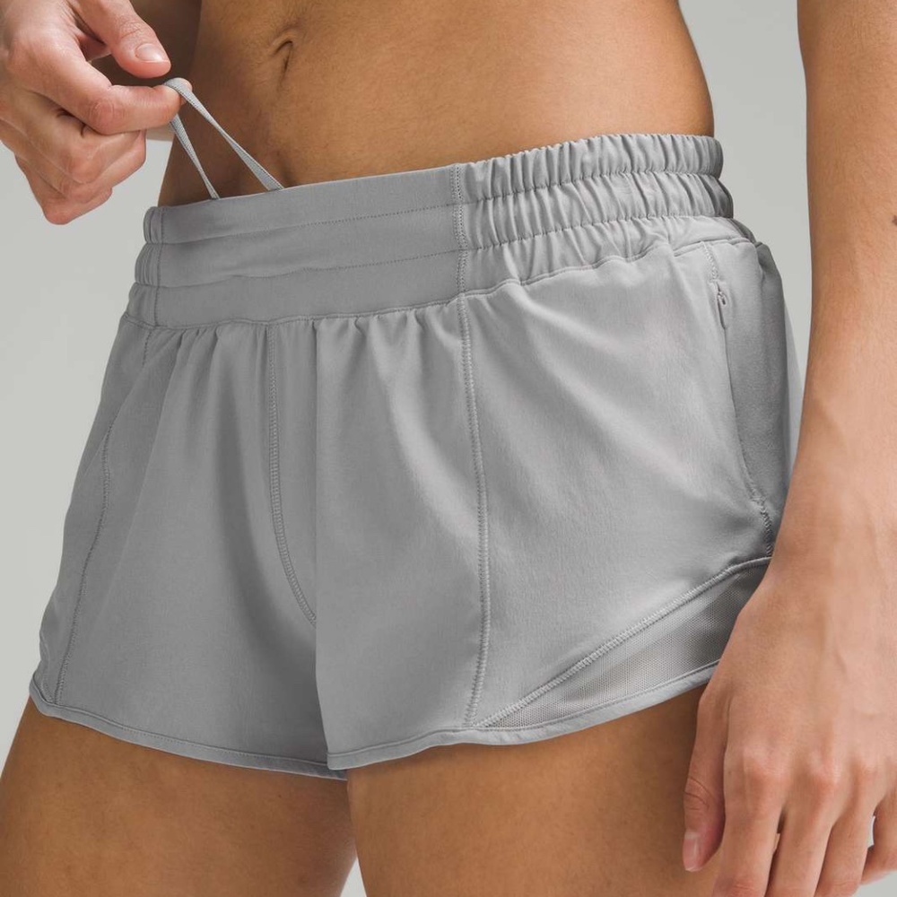 Lululemon Hotty Hot Low-Rise Lined Shorts 2.5" Light Grey